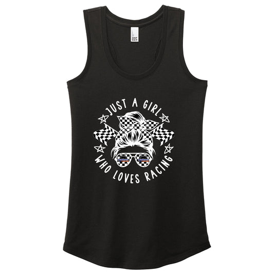 Just A Girl Racerback Tank