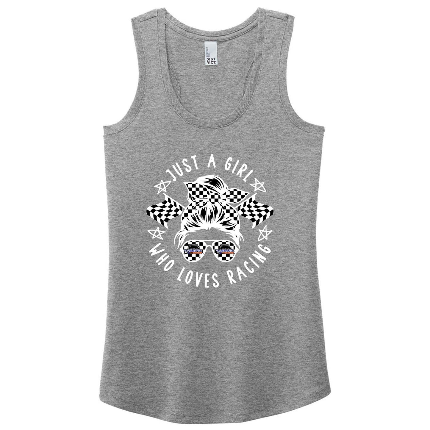 Just A Girl Racerback Tank